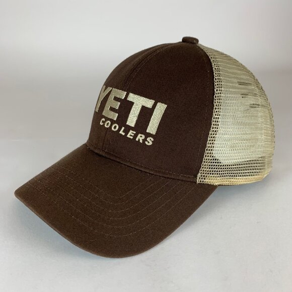 Yeti Coolers Brown Beige Snapback Trucker Hat - Picture 1 of 5